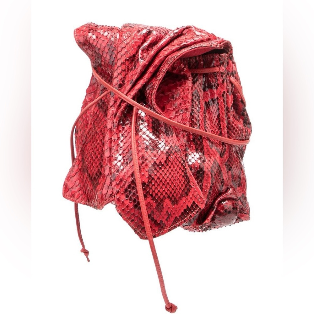 Carlos Falachi 90s Red snakeskin shoulder purse